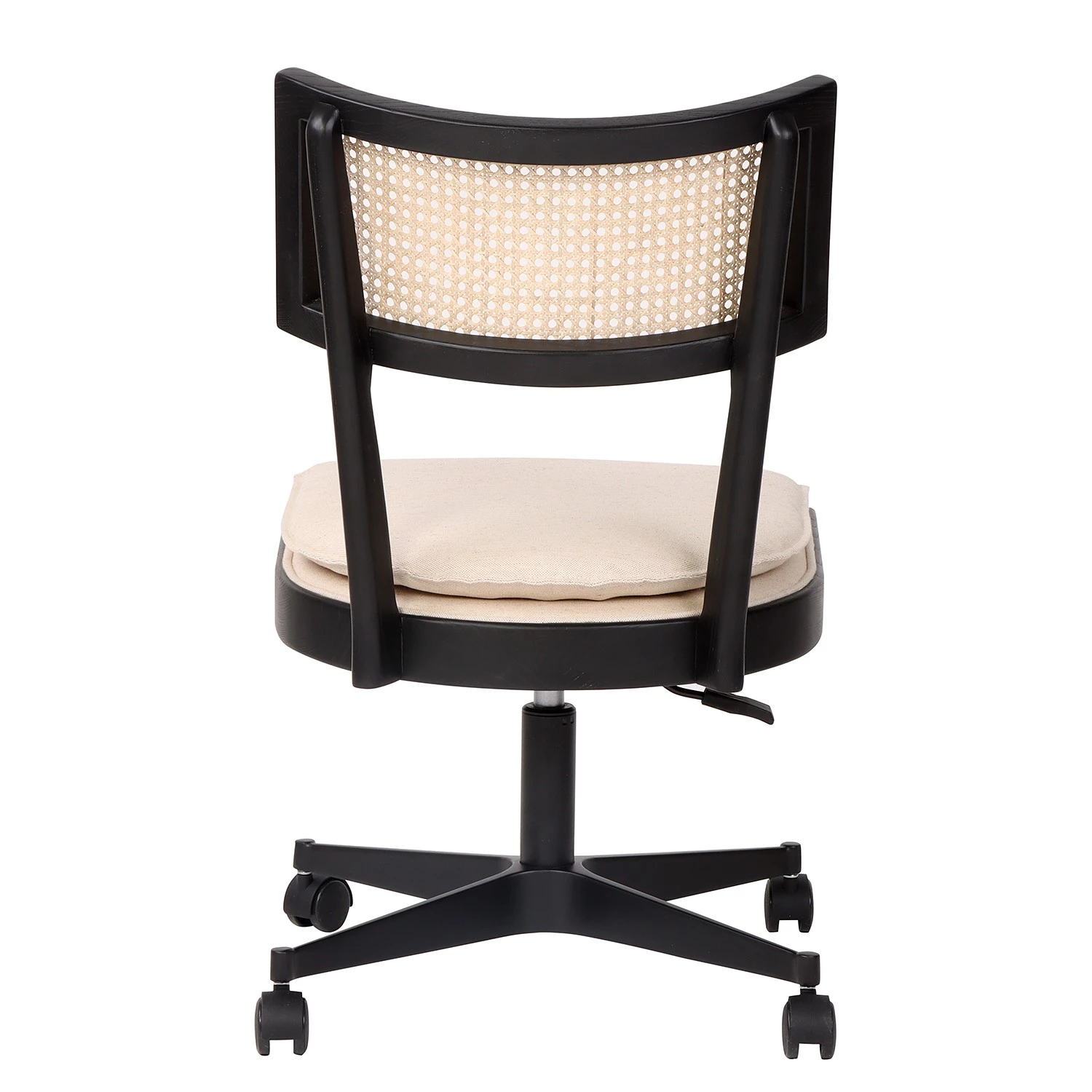 Mørteens Bürostuhl Davik - Webstoff / Esche massiv / Rattan - Creme / Esche Schwarz / Schwarz 5 Mørteens Bürostuhl Davik - Webstoff / Esche massiv / Rattan - Creme / Esche Schwarz / Schwarz – Bild 5