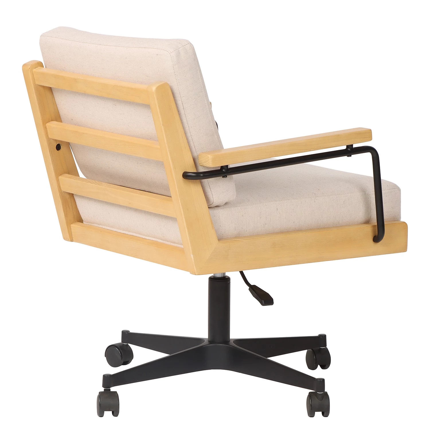 Mørteens Bürostuhl David - Webstoff / Eiche massiv / Stahl - Creme / Eiche / Schwarz 4 Mørteens Bürostuhl David - Webstoff / Eiche massiv / Stahl - Creme / Eiche / Schwarz – Bild 4