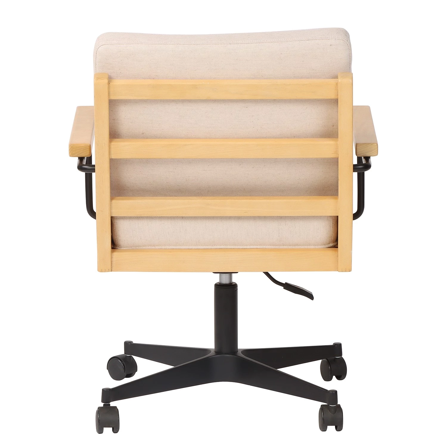 Mørteens Bürostuhl David - Webstoff / Eiche massiv / Stahl - Creme / Eiche / Schwarz 5 Mørteens Bürostuhl David - Webstoff / Eiche massiv / Stahl - Creme / Eiche / Schwarz – Bild 5