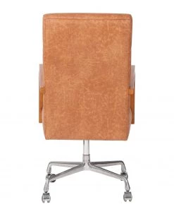 Mørteens Chefsessel Calder - Kunstleder / Walnuss massiv / Metall - Vintage Cognac / Walnuss / Silber -Deutschland Stühle Verkaufs-Shop 1000288192 220610 045 DETAILS P000000001000288192