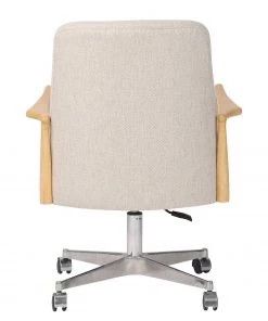 Mørteens Bürostuhl Burns - Webstoff / Eiche massiv / Metall - Creme / Eiche Hell / Silber -Deutschland Stühle Verkaufs-Shop 1000288193 220610 045 DETAILS P000000001000288193