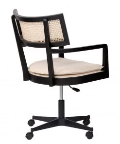 Mørteens Bürostuhl Devon - Webstoff / Esche massiv / Rattan - Creme / Esche Schwarz / Schwarz -Deutschland Stühle Verkaufs-Shop 1000288194 220610 040 DETAILS P000000001000288194