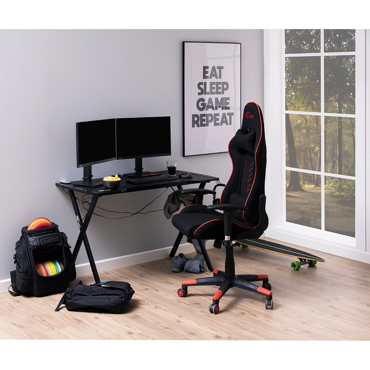 Fredriks Gaming Chair Chris - Schwarz / Rot 2 Fredriks Gaming Chair Chris - Schwarz / Rot – Bild 2