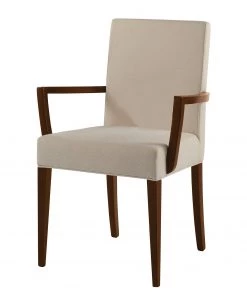 Red Living Armlehnenstuhl Camillas II - Strukturstoff / Buche massiv - Beige / Nussbaum Dekor