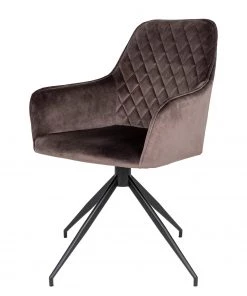 Red Living Armlehnenstuhl Colachel II - Samt / Stahl - Braun / Schwarz