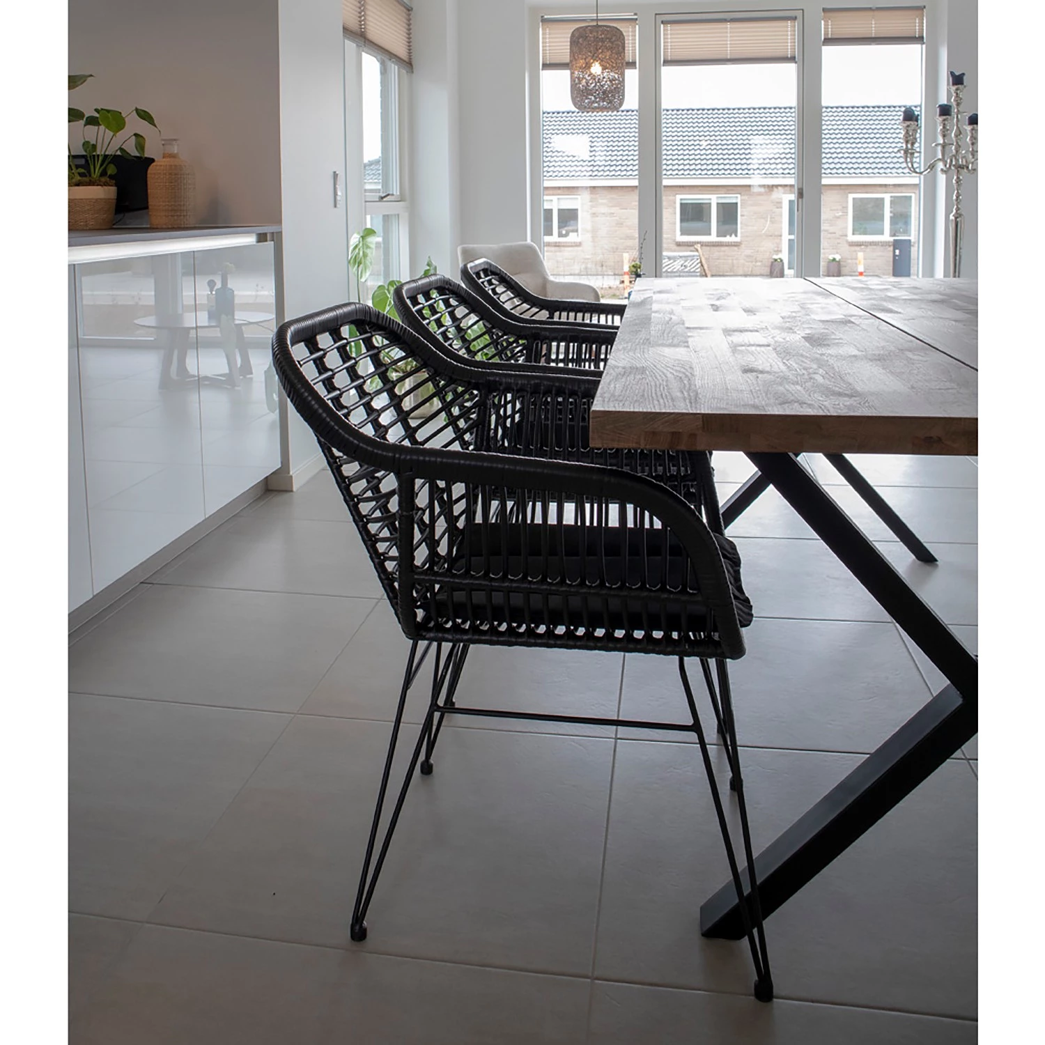 Naturoo Armlehnenstuhl Corduroy (2er-Set) - (inkl. Sitzkissen) - Rattan / Metall - Rattan / Schwarz 7 Naturoo Armlehnenstuhl Corduroy (2er-Set) - (inkl. Sitzkissen) - Rattan / Metall - Rattan / Schwarz – Bild 7