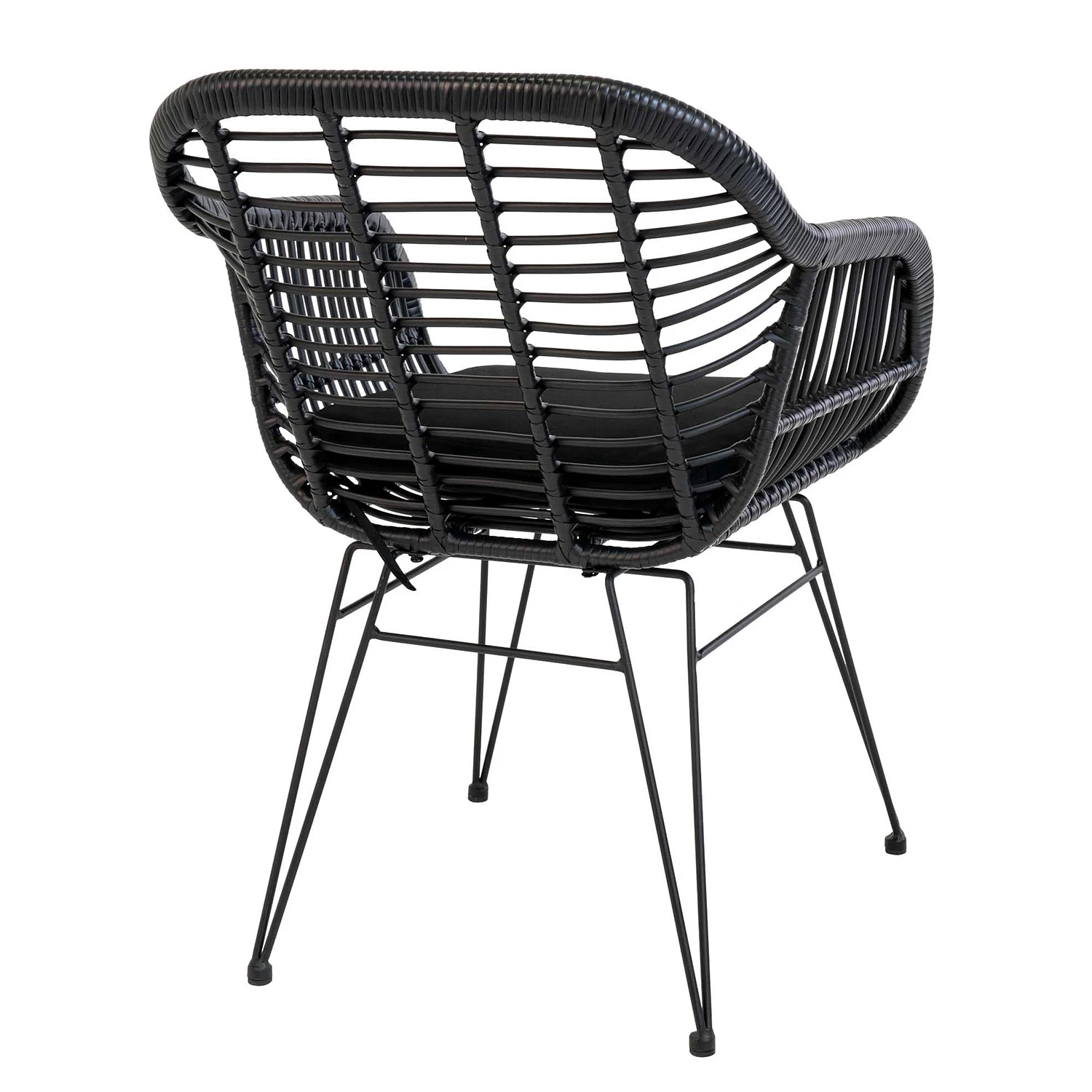 Naturoo Armlehnenstuhl Corduroy (2er-Set) - (inkl. Sitzkissen) - Rattan / Metall - Rattan / Schwarz 9 Naturoo Armlehnenstuhl Corduroy (2er-Set) - (inkl. Sitzkissen) - Rattan / Metall - Rattan / Schwarz – Bild 9