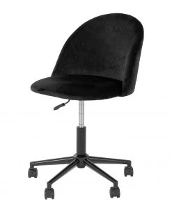 Red Living Bürodrehstuhl Varby - Samt / Stahl - Schwarz