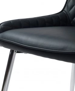 Red Living Polsterstuhl Dela III (2er-Set) - Kunstleder / Eisen - Schwarz / Chrom -Deutschland Stühle Verkaufs-Shop 1000303597 211117 16473800071 DETAILS P000000001000303597