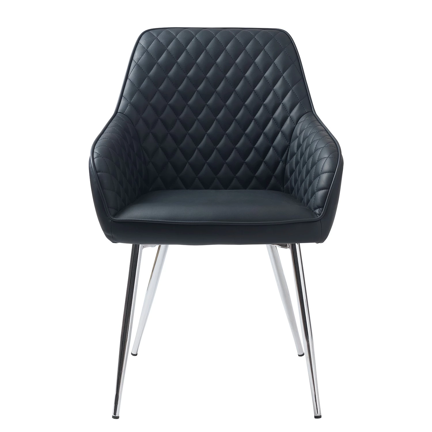 Red Living Armlehnenstuhl Dela III (2er-Set) - Kunstleder / Eisen - Schwarz / Chrom 3 Red Living Armlehnenstuhl Dela III (2er-Set) - Kunstleder / Eisen - Schwarz / Chrom – Bild 3