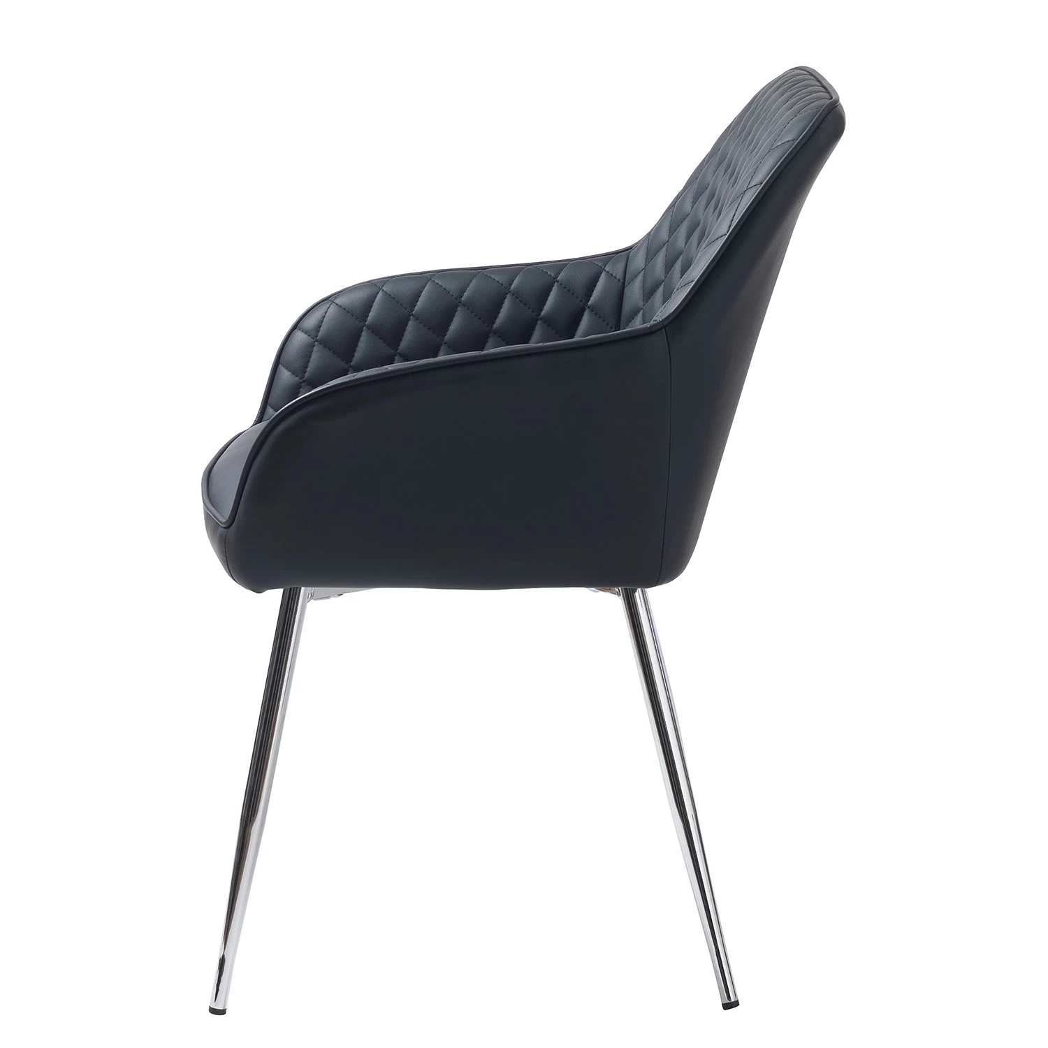 Red Living Armlehnenstuhl Dela III (2er-Set) - Kunstleder / Eisen - Schwarz / Chrom 4 Red Living Armlehnenstuhl Dela III (2er-Set) - Kunstleder / Eisen - Schwarz / Chrom – Bild 4