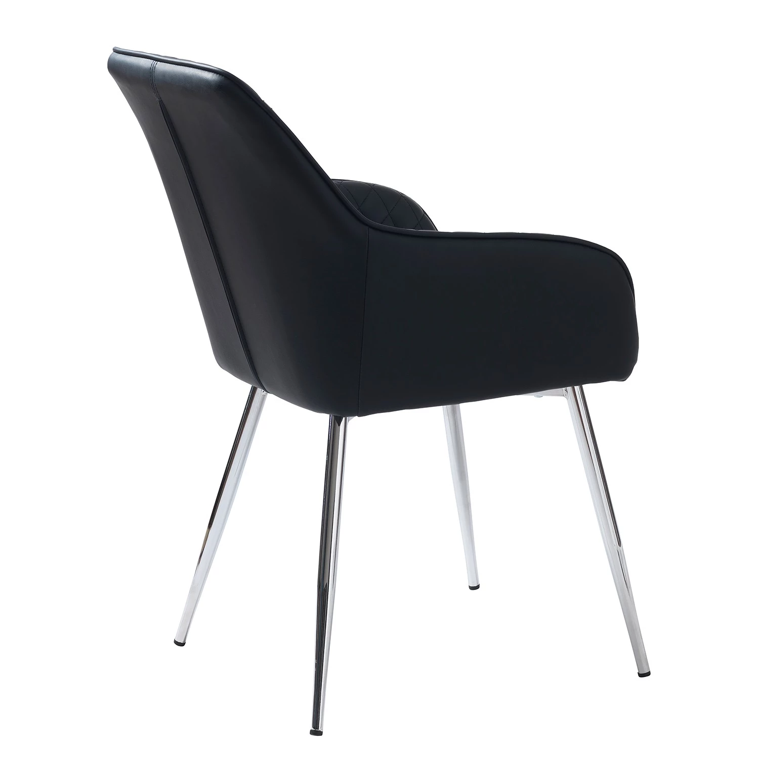 Red Living Armlehnenstuhl Dela III (2er-Set) - Kunstleder / Eisen - Schwarz / Chrom 5 Red Living Armlehnenstuhl Dela III (2er-Set) - Kunstleder / Eisen - Schwarz / Chrom – Bild 5