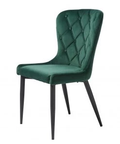 Red Living Polsterstuhl Kaman (2er-Set) - Samt / Eisen - Dunkelgrün / Schwarz -Deutschland Stühle Verkaufs-Shop 1000303602 211117 16473900095 DETAILS P000000001000303602