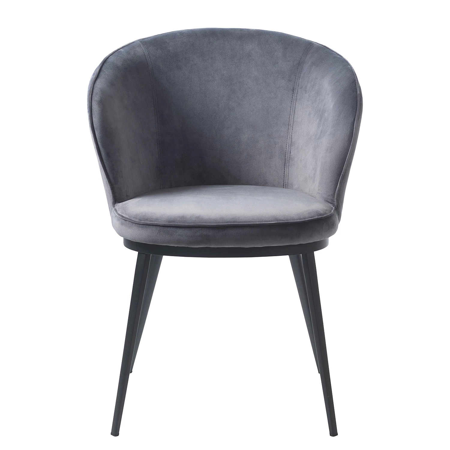 Red Living Armlehnenstuhl Cheia II - Samt / Eisen - Hellgrau / Schwarz 2 Red Living Armlehnenstuhl Cheia II - Samt / Eisen - Hellgrau / Schwarz – Bild 2