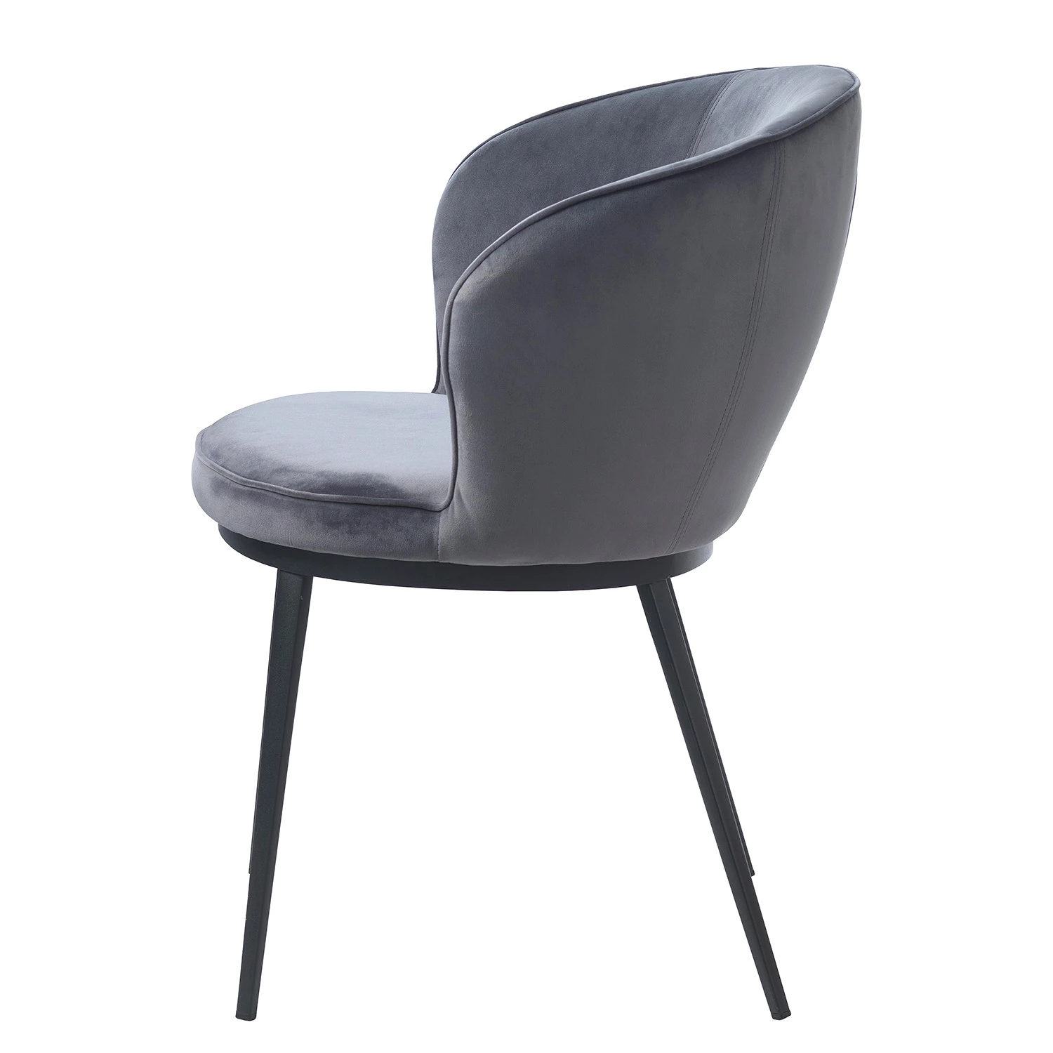 Red Living Armlehnenstuhl Cheia II - Samt / Eisen - Hellgrau / Schwarz 3 Red Living Armlehnenstuhl Cheia II - Samt / Eisen - Hellgrau / Schwarz – Bild 3