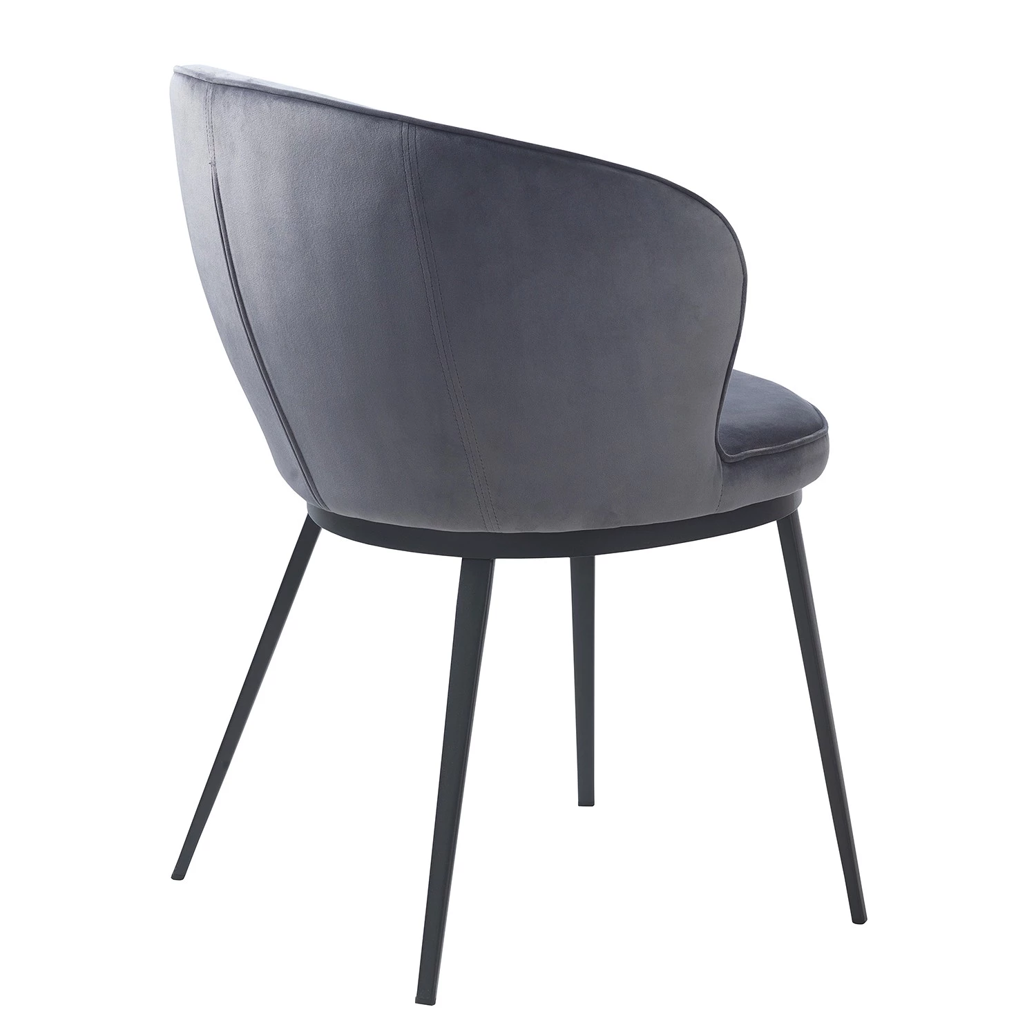 Red Living Armlehnenstuhl Cheia II - Samt / Eisen - Hellgrau / Schwarz 4 Red Living Armlehnenstuhl Cheia II - Samt / Eisen - Hellgrau / Schwarz – Bild 4