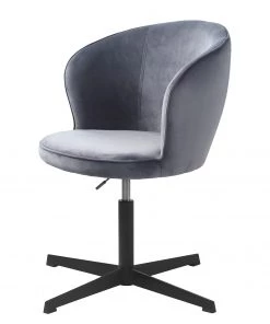 Red Living Bürodrehstuhl Cheia II - Samt / Eisen - Grau / Schwarz