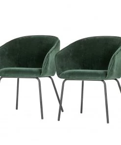 Red Living Armlehnenstuhl Lester II (2er-Set) - Dunkelgrün