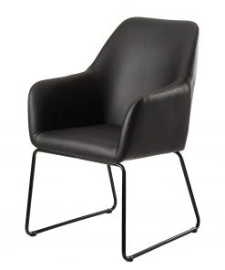 Loftscape Armlehnenstuhl Fradou III - Kunstleder / Eisen - Schwarz