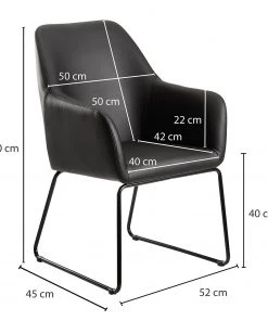 Loftscape Armlehnenstuhl Fradou III - Kunstleder / Eisen - Schwarz -Deutschland Stühle Verkaufs-Shop 1000303936 211103 12152300795 SKETCH DETAILS P000000001000303936 sketch