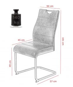 Loftscape Freischwinger Ellendale - Vintage Grau - 2er Set -Deutschland Stühle Verkaufs-Shop 1000309935 211117 17062400608 SKETCH DETAILS P000000001000309935 sketch