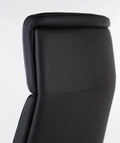 Fredriks Bürostuhl Weld - Echtleder / Walnuss Furnier / Metall - Schwarz / Walnuss / Aluminium -Deutschland Stühle Verkaufs-Shop 1000310647 220826 035 DETAILS P000000001000310647