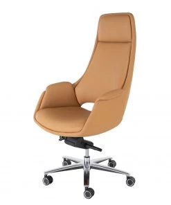 Fredriks Bürostuhl Zore - Kunstleder / Metall - Cognac / Aluminium