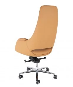 Fredriks Bürostuhl Zore - Kunstleder / Metall - Cognac / Aluminium -Deutschland Stühle Verkaufs-Shop 1000310651 220826 033 DETAILS P000000001000310651