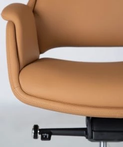 Fredriks Bürostuhl Zore - Kunstleder / Metall - Cognac / Aluminium -Deutschland Stühle Verkaufs-Shop 1000310651 220826 036 DETAILS P000000001000310651