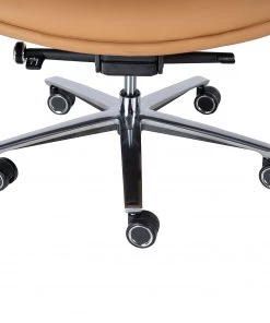 Fredriks Bürostuhl Zore - Kunstleder / Metall - Cognac / Aluminium -Deutschland Stühle Verkaufs-Shop 1000310651 220826 043 DETAILS P000000001000310651