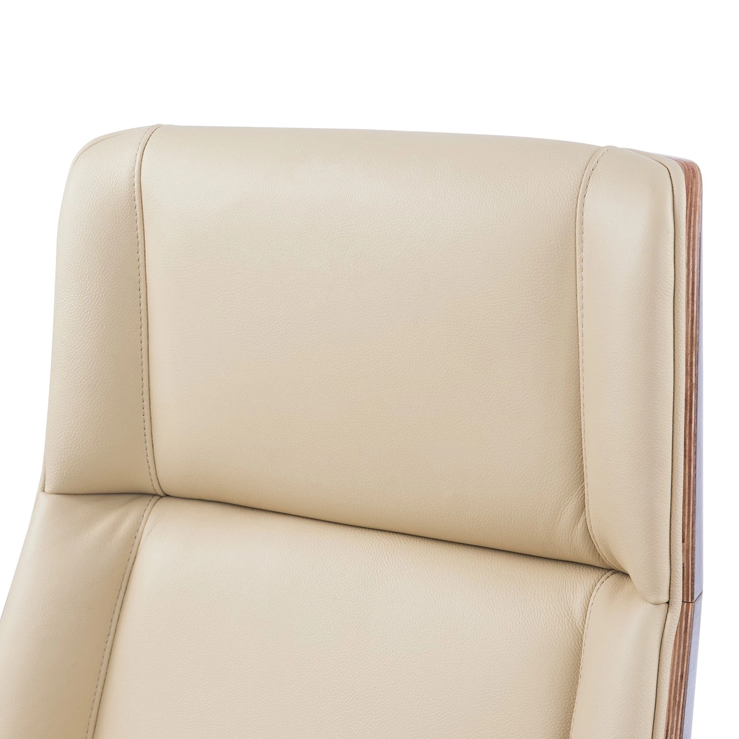 Fredriks Bürostuhl Zuma - Echtleder / Walnuss Furnier / Metall - Creme / Walnuss / Aluminium 6 Fredriks Bürostuhl Zuma - Echtleder / Walnuss Furnier / Metall - Creme / Walnuss / Aluminium – Bild 6