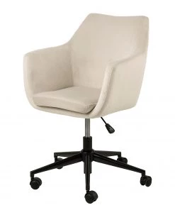 Mørteens Bürodrehstuhl Nicholas III - Samt / Metall - Creme