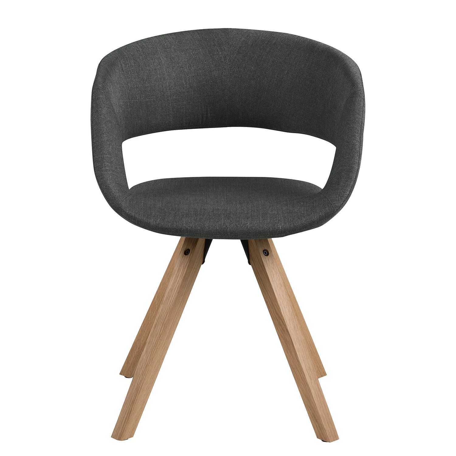 Mørteens Armlehnenstuhl Buggio - Webstoff / Gummibaum massiv - Webstoff Cors: Dunkelgrau - 2er Set 4 Mørteens Armlehnenstuhl Buggio - Webstoff / Gummibaum massiv - Webstoff Cors: Dunkelgrau - 2er Set – Bild 4