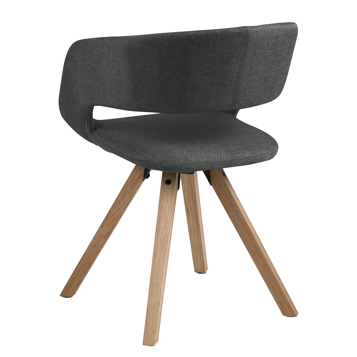 Mørteens Armlehnenstuhl Buggio - Webstoff / Gummibaum massiv - Webstoff Cors: Dunkelgrau - 2er Set 6 Mørteens Armlehnenstuhl Buggio - Webstoff / Gummibaum massiv - Webstoff Cors: Dunkelgrau - 2er Set – Bild 6