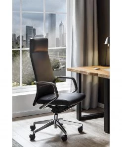 Fredriks Bürostuhl Mecco - Echtleder / Aluminium - Schwarz / Silber -Deutschland Stühle Verkaufs-Shop 1000312404 211130 13160400031 MOOD DETAILS P000000001000312404 mood