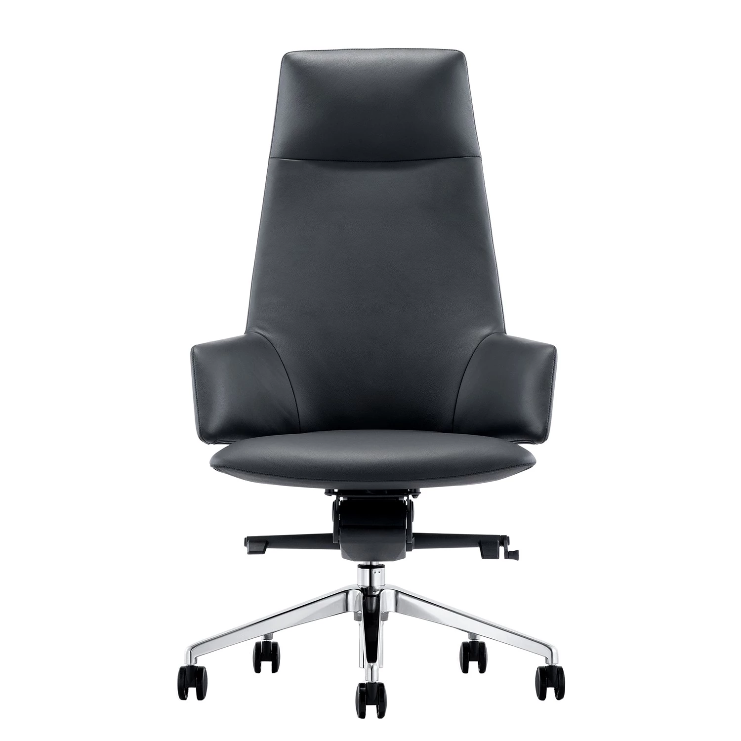 Fredriks Bürostuhl Lowa - Echtleder / Aluminium - Grau / Silber 2 Fredriks Bürostuhl Lowa - Echtleder / Aluminium - Grau / Silber – Bild 2