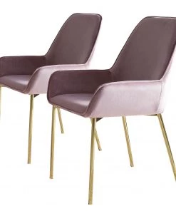 Red Living Armlehnenstuhl Lambres (2er-Set) - Hellrosa