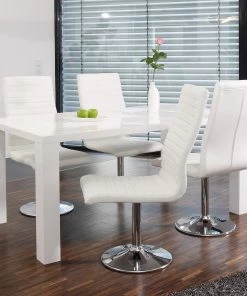 Loftscape Polsterstuhl Firmi (4er-Set) - Kunstleder / Eisen - Weiß / Chrom -Deutschland Stühle Verkaufs-Shop 1000312443 211207 12102100171 MOOD DETAILS P000000001000312443 mood