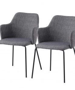 Loftscape Armlehnenstuhl Roose (2er-Set) - Antikgrau