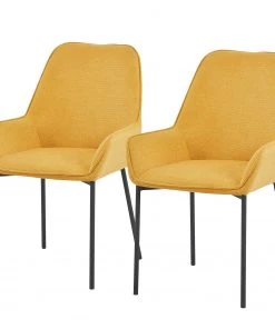 Loftscape Armlehnenstuhl Modana (2er-Set) - Senfgelb