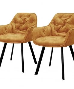 Armlehnenstuhl Merida (2er-Set) - Senfgelb