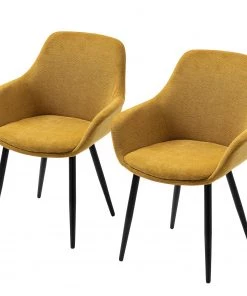 Loftscape Armlehnenstuhl Mineros (2er-Set) - Senfgelb