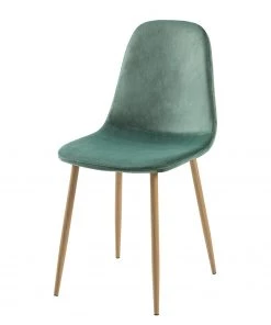 Jack & Alice Polsterstuhl Iskmo VIII - Samt / Metall - Eiche Dekor - Mintgrün - 4er Set -Deutschland Stühle Verkaufs-Shop 1000312596 211210 09245800164 DETAILS P000000001000312596