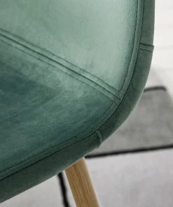 Jack & Alice Polsterstuhl Iskmo VIII - Samt / Metall - Eiche Dekor - Mintgrün - 4er Set -Deutschland Stühle Verkaufs-Shop 1000312596 211210 09245800178 DETAILS P000000001000312596