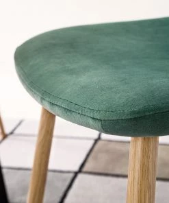 Jack & Alice Polsterstuhl Iskmo VIII - Samt / Metall - Eiche Dekor - Mintgrün - 4er Set -Deutschland Stühle Verkaufs-Shop 1000312596 211210 09245800180 DETAILS P000000001000312596