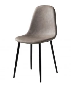 Mørteens Polsterstuhl Iskmo VII - Kunstleder / Metall - Schwarz - Taupe - 4er Set -Deutschland Stühle Verkaufs-Shop 1000312597 211210 09245800177 DETAILS P000000001000312597