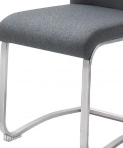 Fredriks Freischwinger Marco II - Flachgewebe / Edelstahl - Anthrazit - 4er Set -Deutschland Stühle Verkaufs-Shop 1000313228 211209 14223000072 DETAILS P000000001000313228