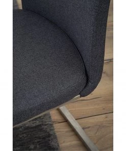 Fredriks Freischwinger Marco II - Flachgewebe / Edelstahl - Anthrazit - 4er Set -Deutschland Stühle Verkaufs-Shop 1000313228 211209 14223100074 DETAILS P000000001000313228