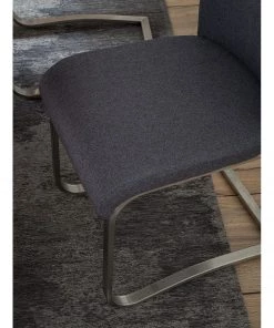 Fredriks Freischwinger Marco II - Flachgewebe / Edelstahl - Anthrazit - 4er Set -Deutschland Stühle Verkaufs-Shop 1000313228 211209 14223100078 DETAILS P000000001000313228