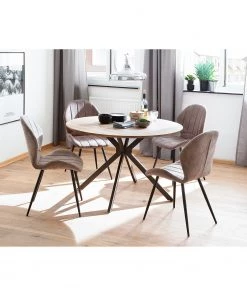 Loftscape Esszimmerstuhl Liena - Microfaser / Metall - Schwarz - Vintage Sand - 4er Set -Deutschland Stühle Verkaufs-Shop 1000313389 211209 14223000048 MOOD DETAILS P000000001000313389 mood